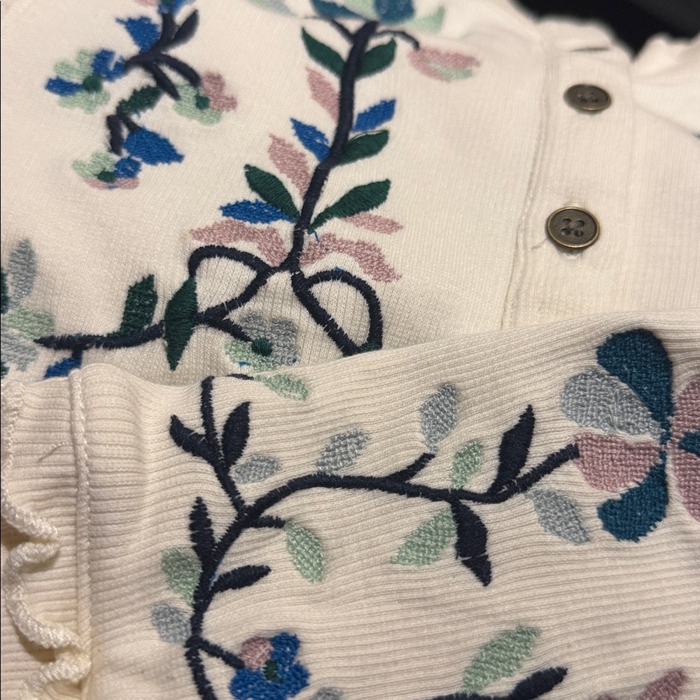 Free People Fleur Embroidered Cuff Henley - Picture 10 of 11